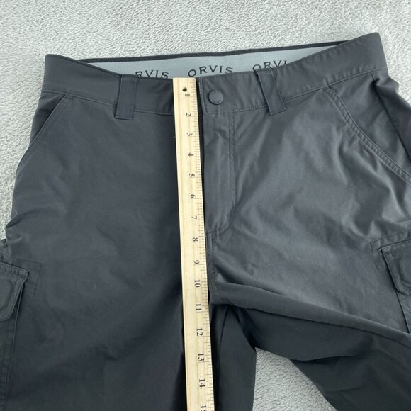 Orvis Mens Black Cargo Shorts Size 32 Stretch Polyester With Pockets 3363 - Picture 7 of 10